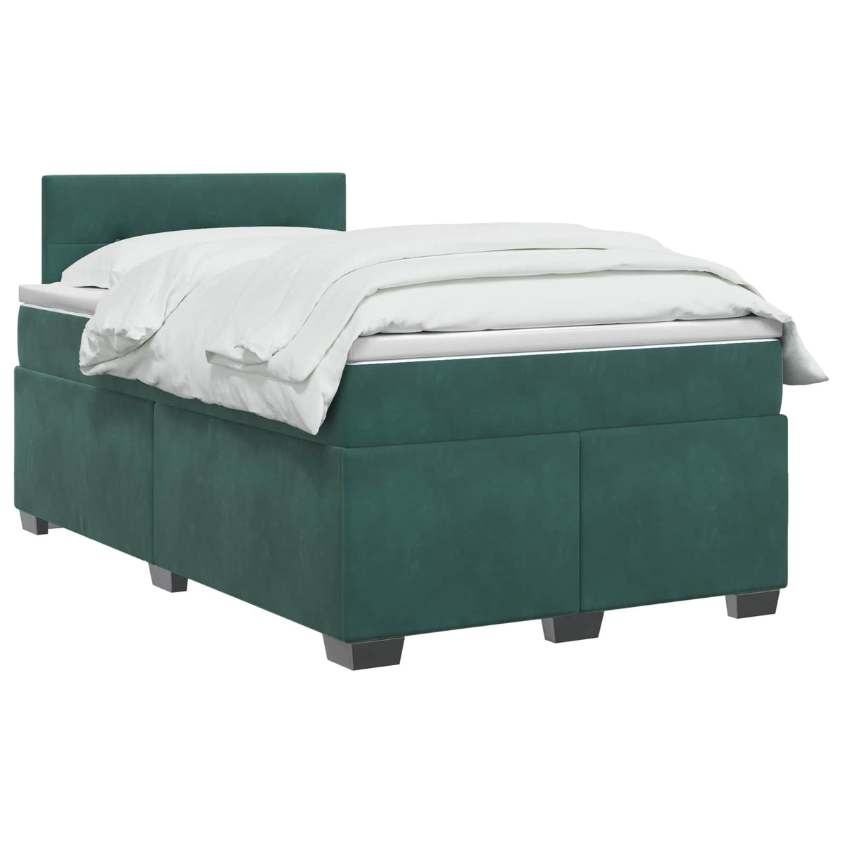Boxmadras med topmadras Mørkegrøn 120 x 190 cm Fløjl