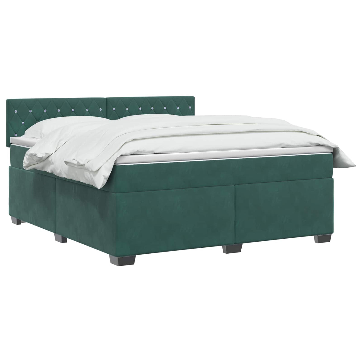 Boxmadras med topmadras Mørkegrøn 140 x 190 cm Fløjl