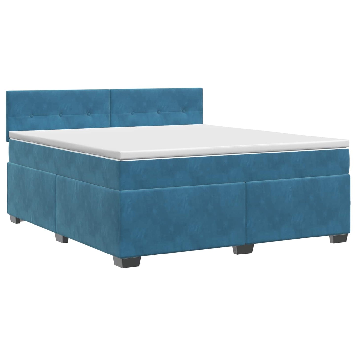 Boxmadras med topmadras Mørk blå 140 x 190 cm Fløjl