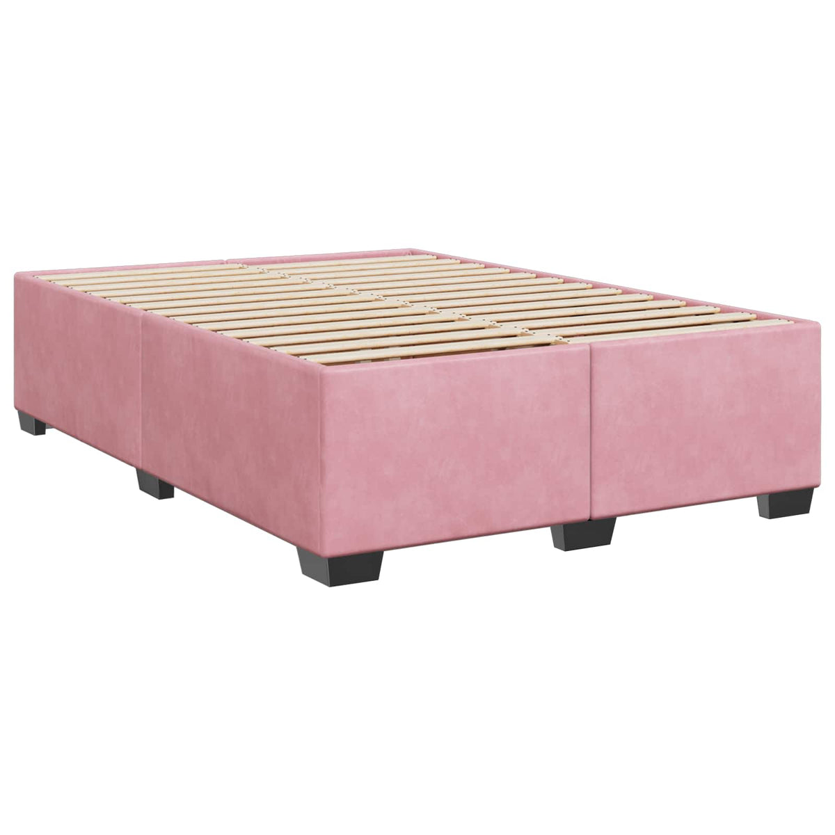 Boxmadras med topmadras Lyserød 140 x 190 cm Fløjl