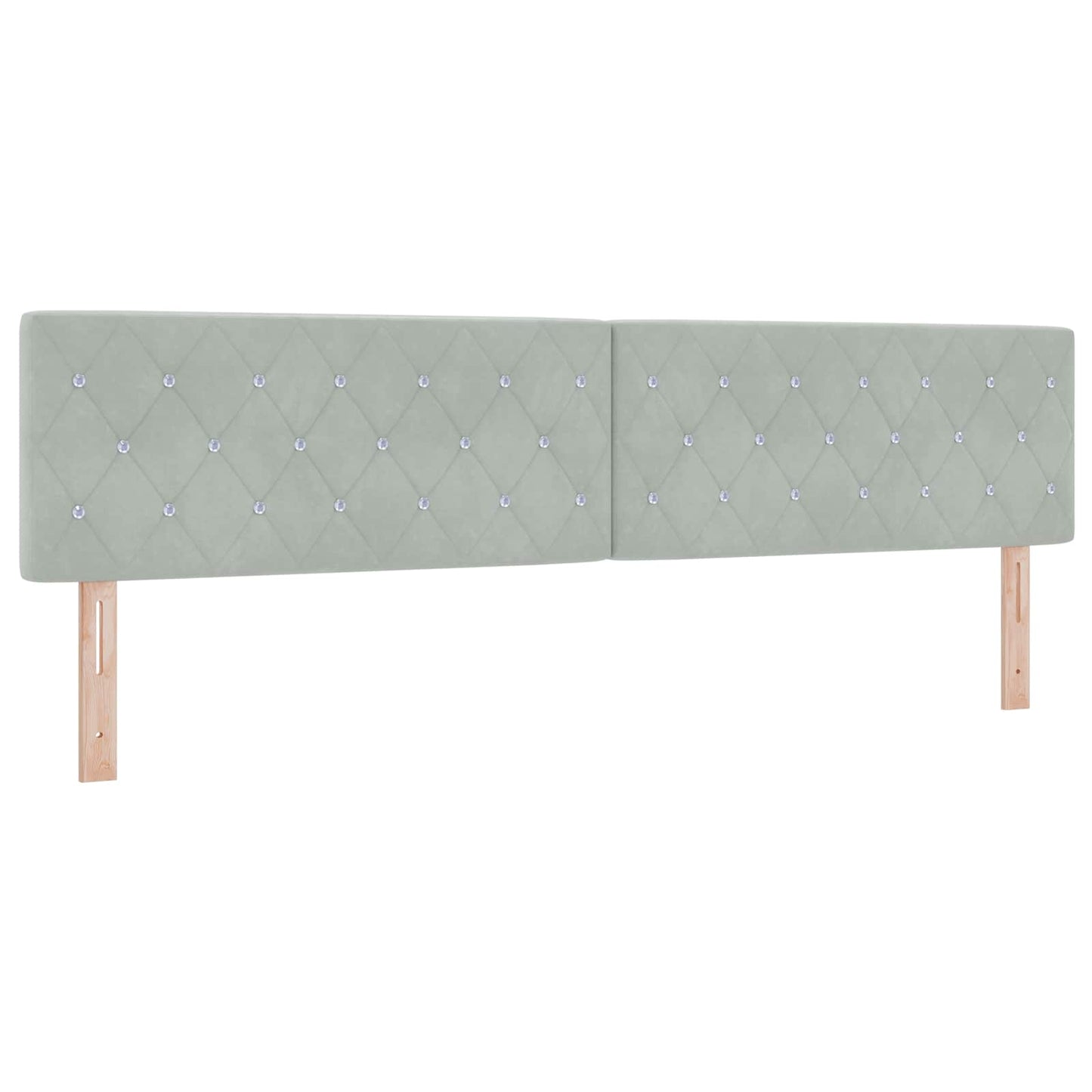 Boxmadras med topmadras Lysegrå 200 x 200 cm Fløjl