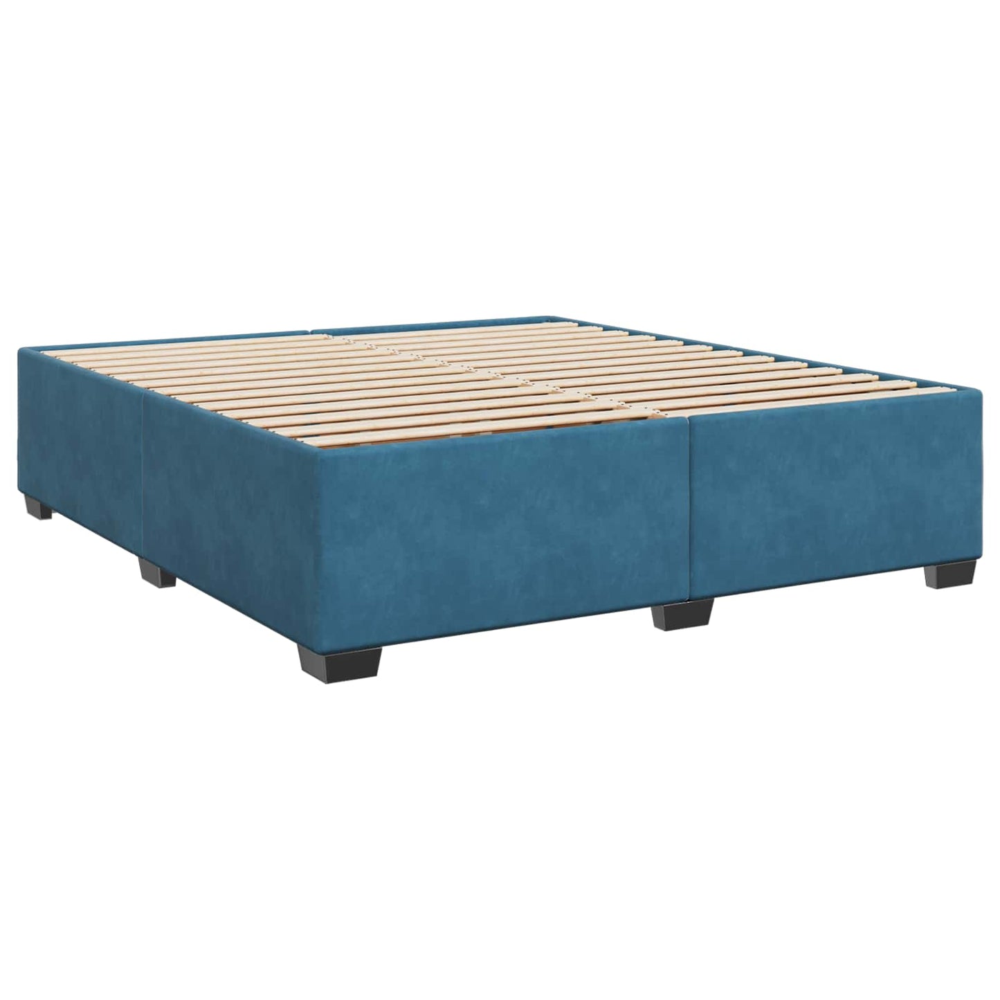 Boxmadras med topmadras Mørk blå 200 x 200 cm Fløjl
