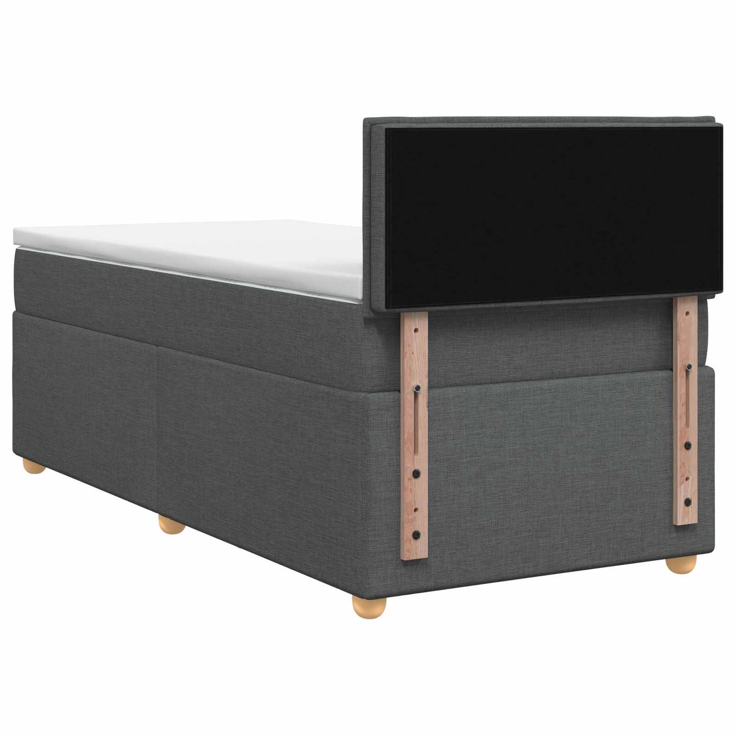 Boxmadras med topmadras Mørkegrå 80 x 200 cm Stof
