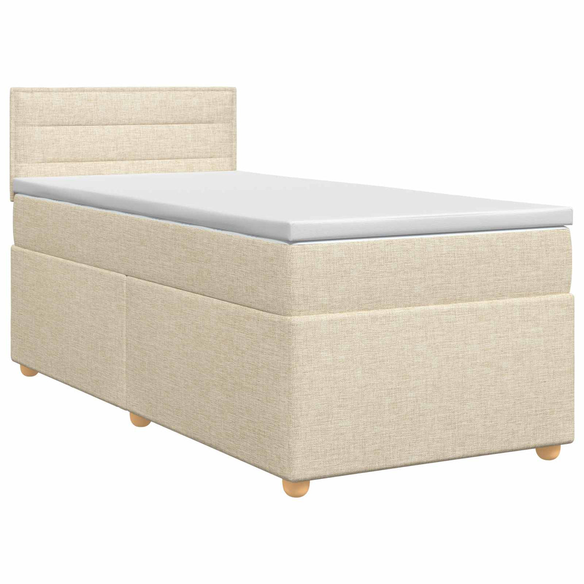 Boxmadras med topmadras Cremefarvet 80 x 200 cm Stof