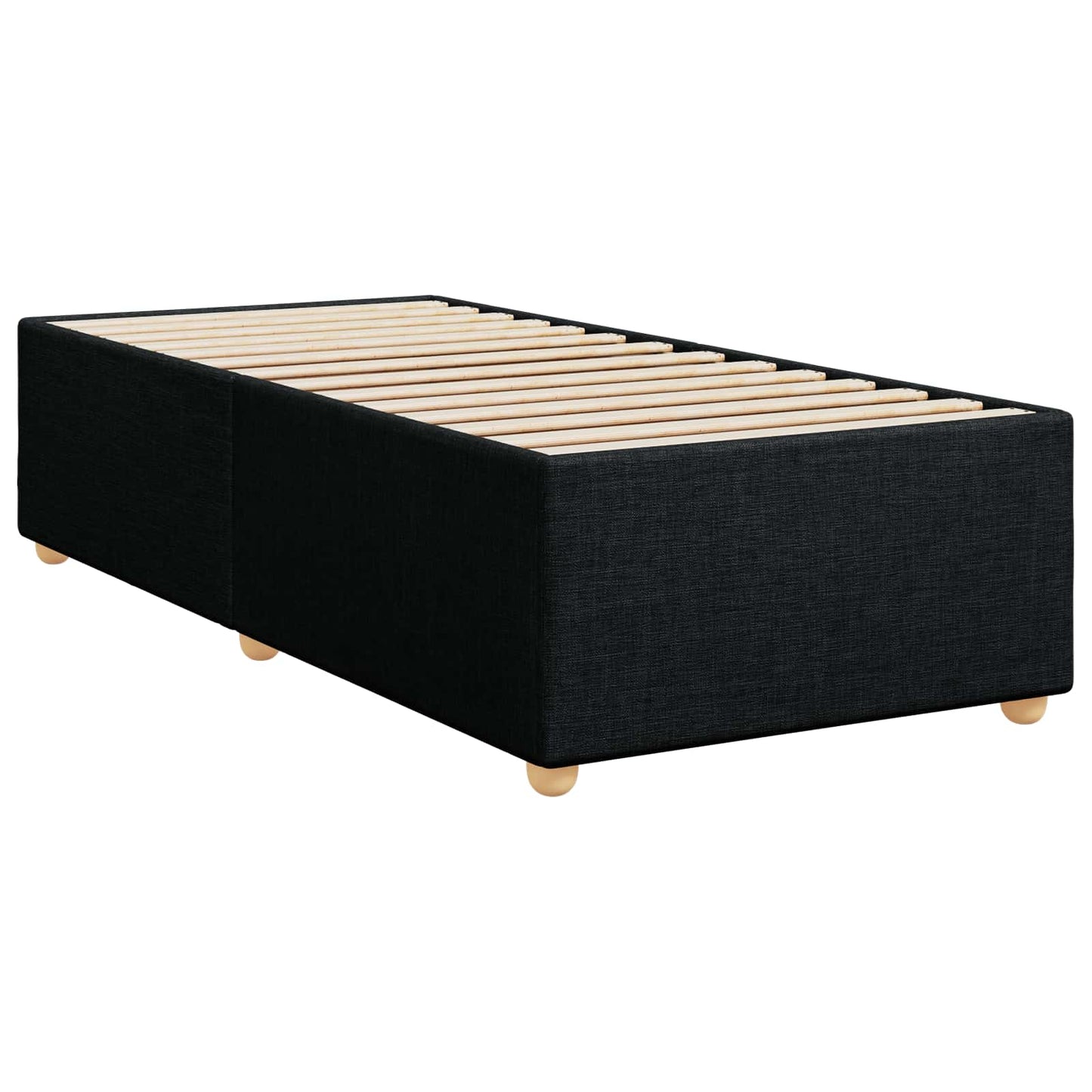 Boxmadras med topmadras med hovedgærde Sort 80 x 200 cm Stof