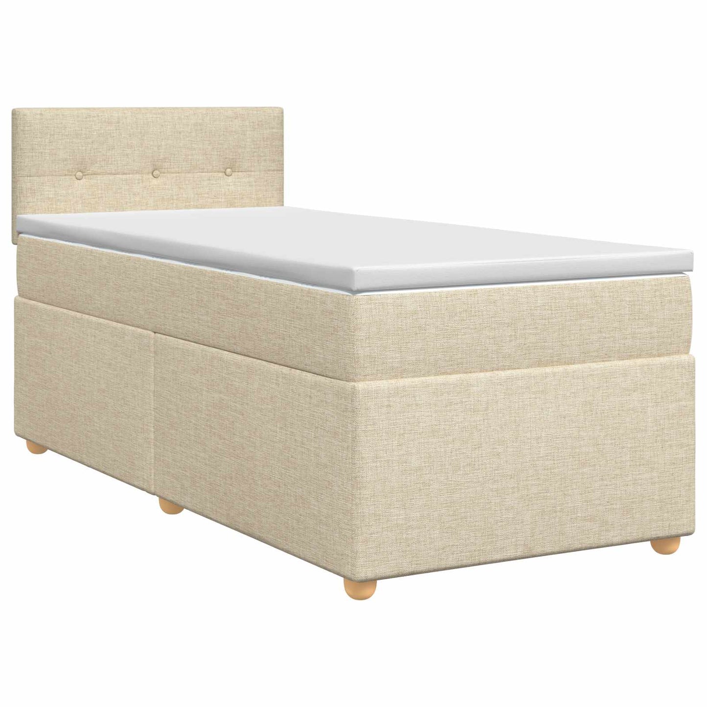 Boxmadras med topmadras Cremefarvet 80 x 200 cm Stof