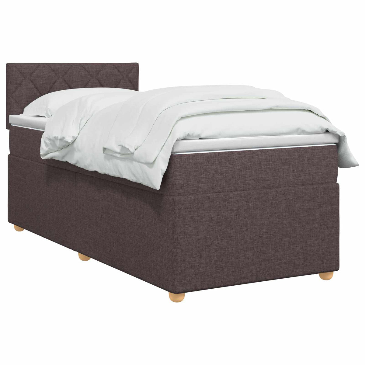Boxmadras med topmadras Mørk Brun 80 x 200 cm Stof