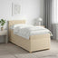 Boxmadras med topmadras Cremefarvet 80 x 200 cm Stof