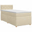 Boxmadras med topmadras Cremefarvet 80 x 200 cm Stof