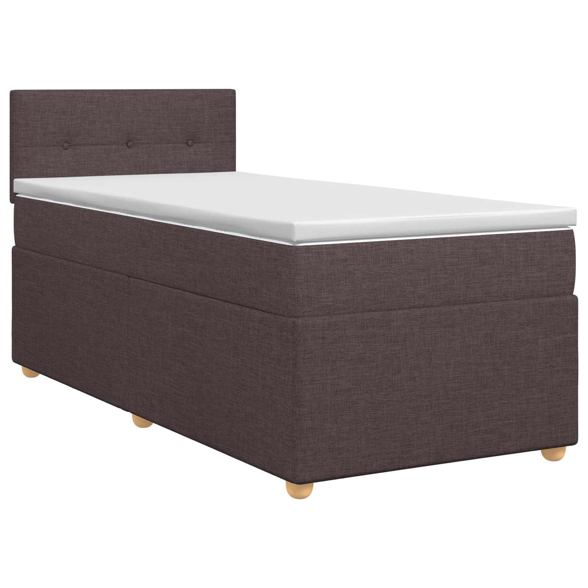 Boxmadras med topmadras Mørk Brun 90 x 190 cm Stof
