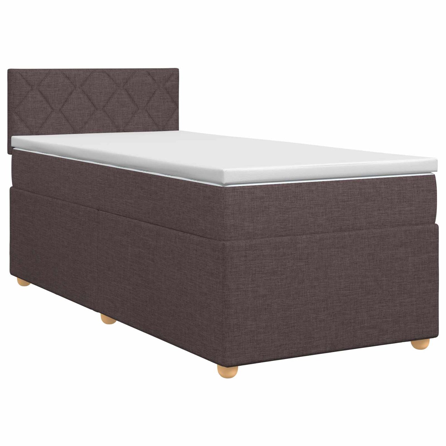 Boxmadras med topmadras Mørk Brun 90 x 190 cm Stof