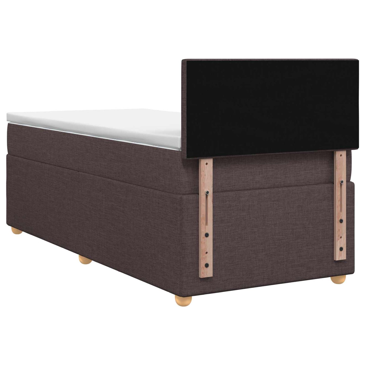 Boxmadras med topmadras Mørk Brun 90 x 200 cm Stof