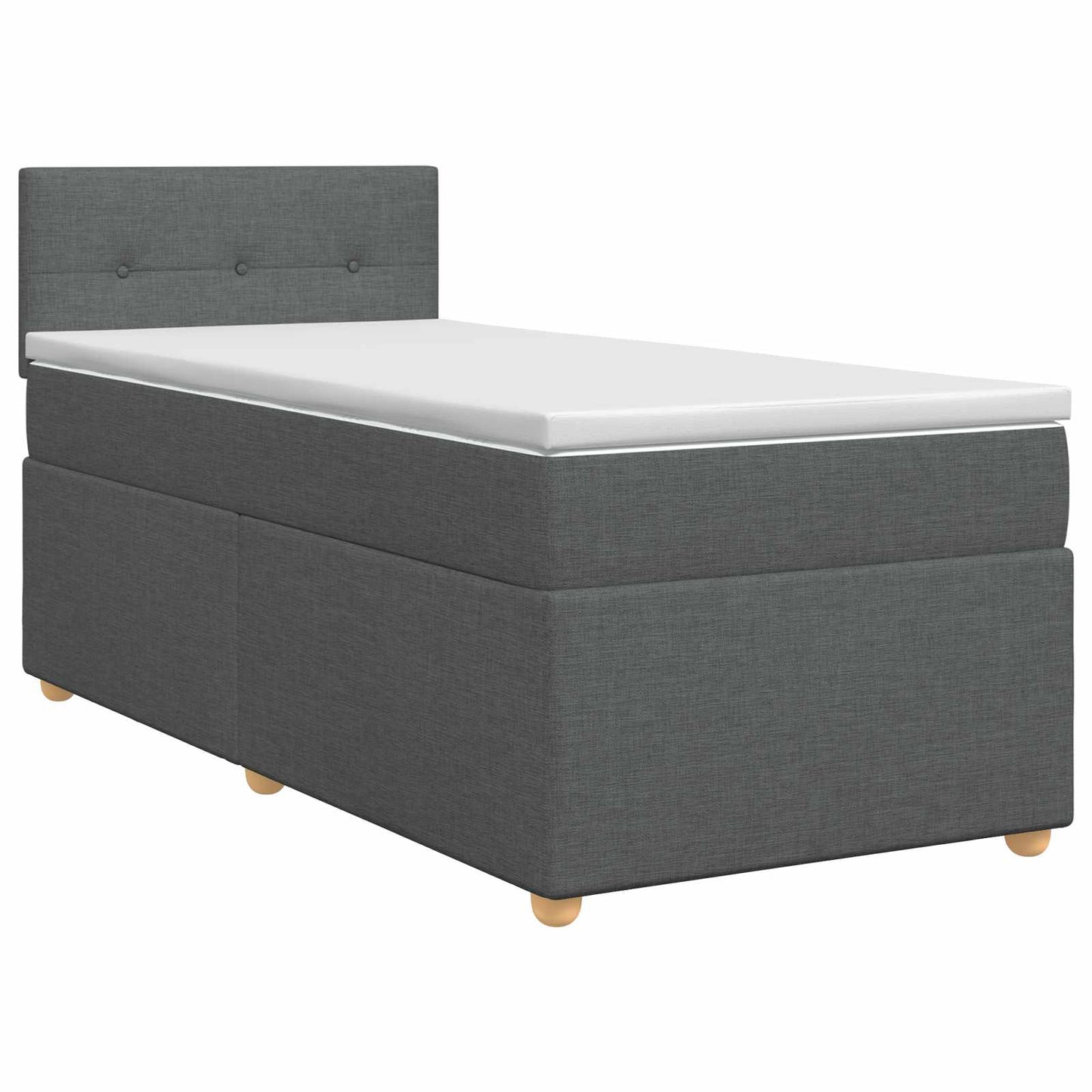 Boxmadras med topmadras Mørkegrå 100 x 200 cm Stof