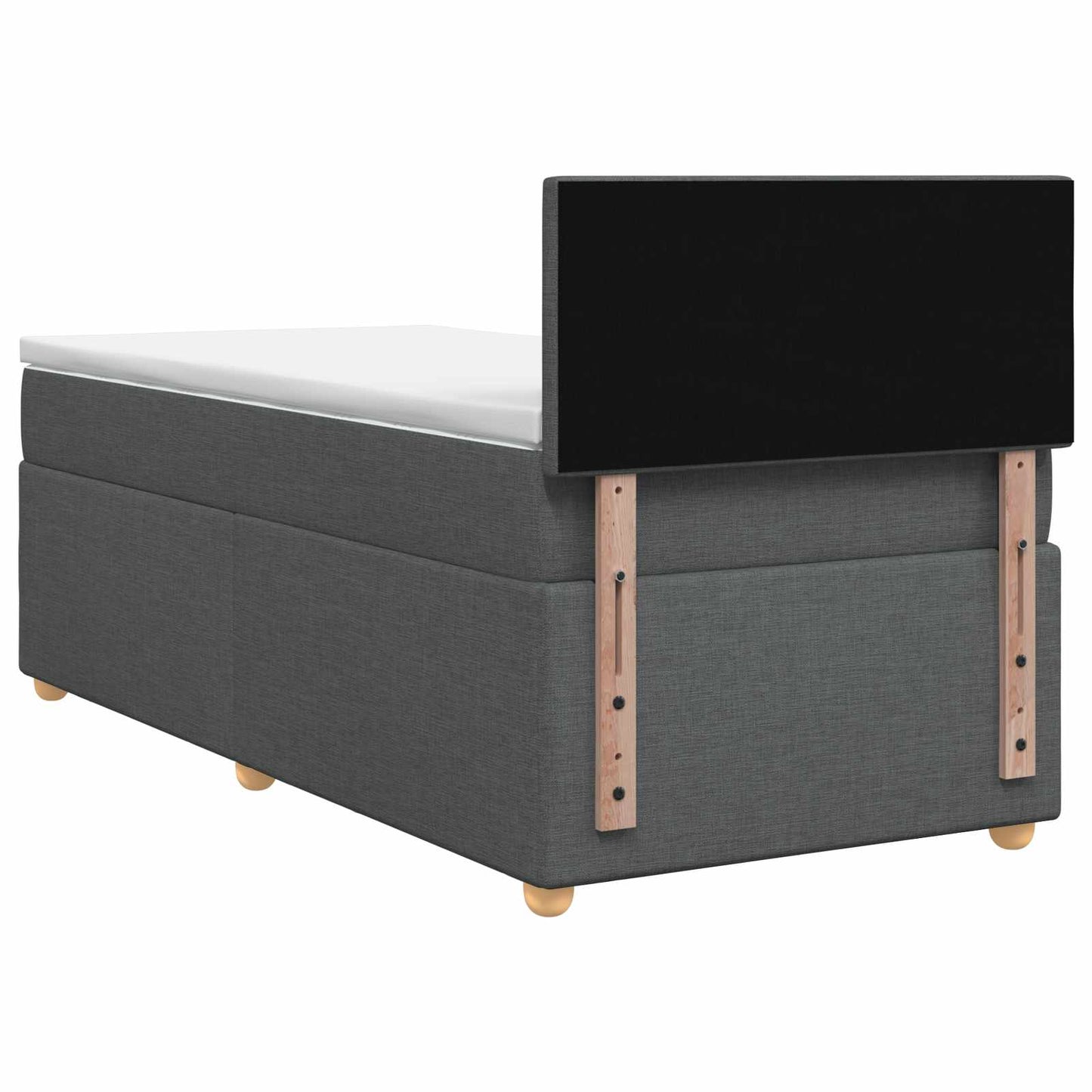 Boxmadras med topmadras Mørkegrå 100 x 200 cm Stof
