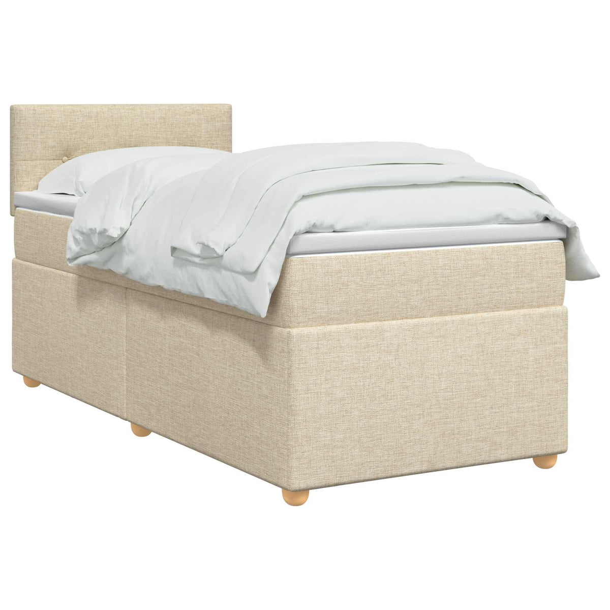 Boxmadras med topmadras Cremefarvet 100 x 200 cm Stof