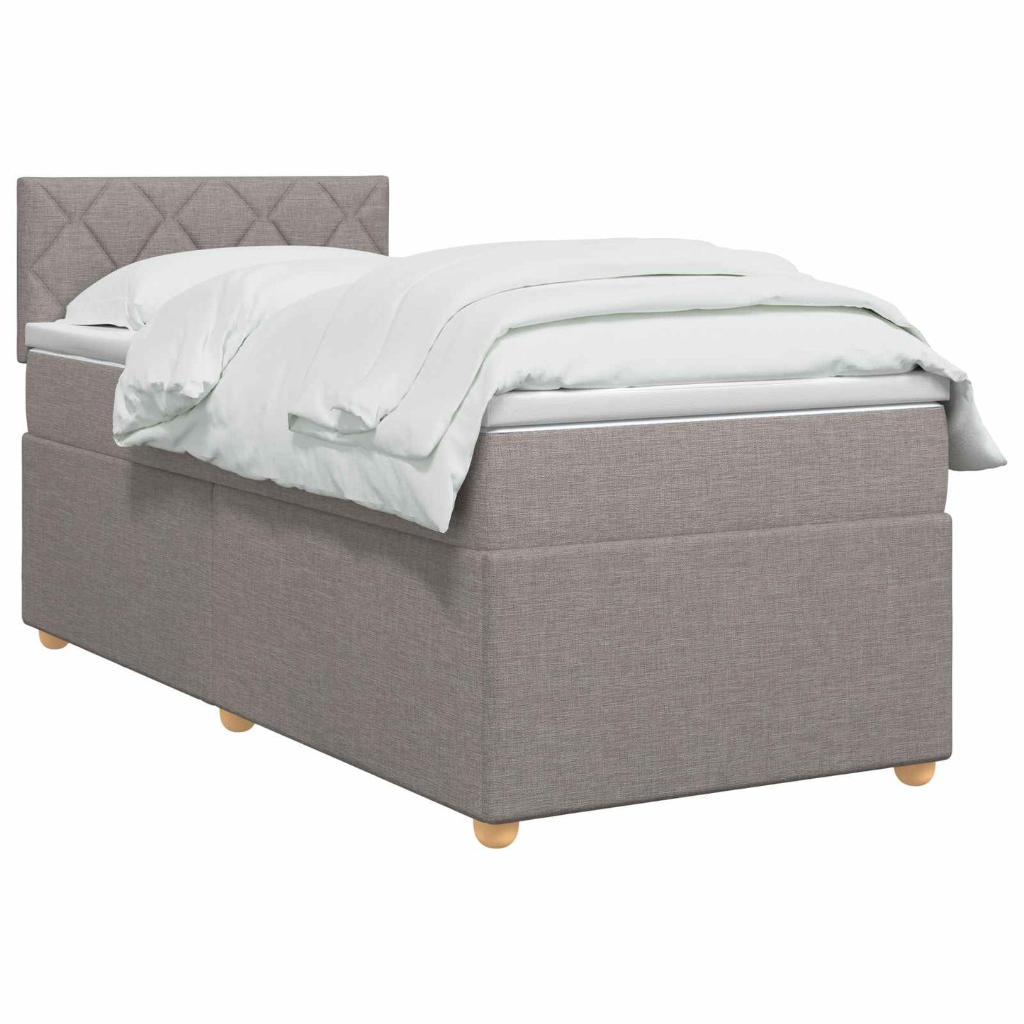 Boxmadras med topmadras Gråbrun 100 x 200 cm Stof