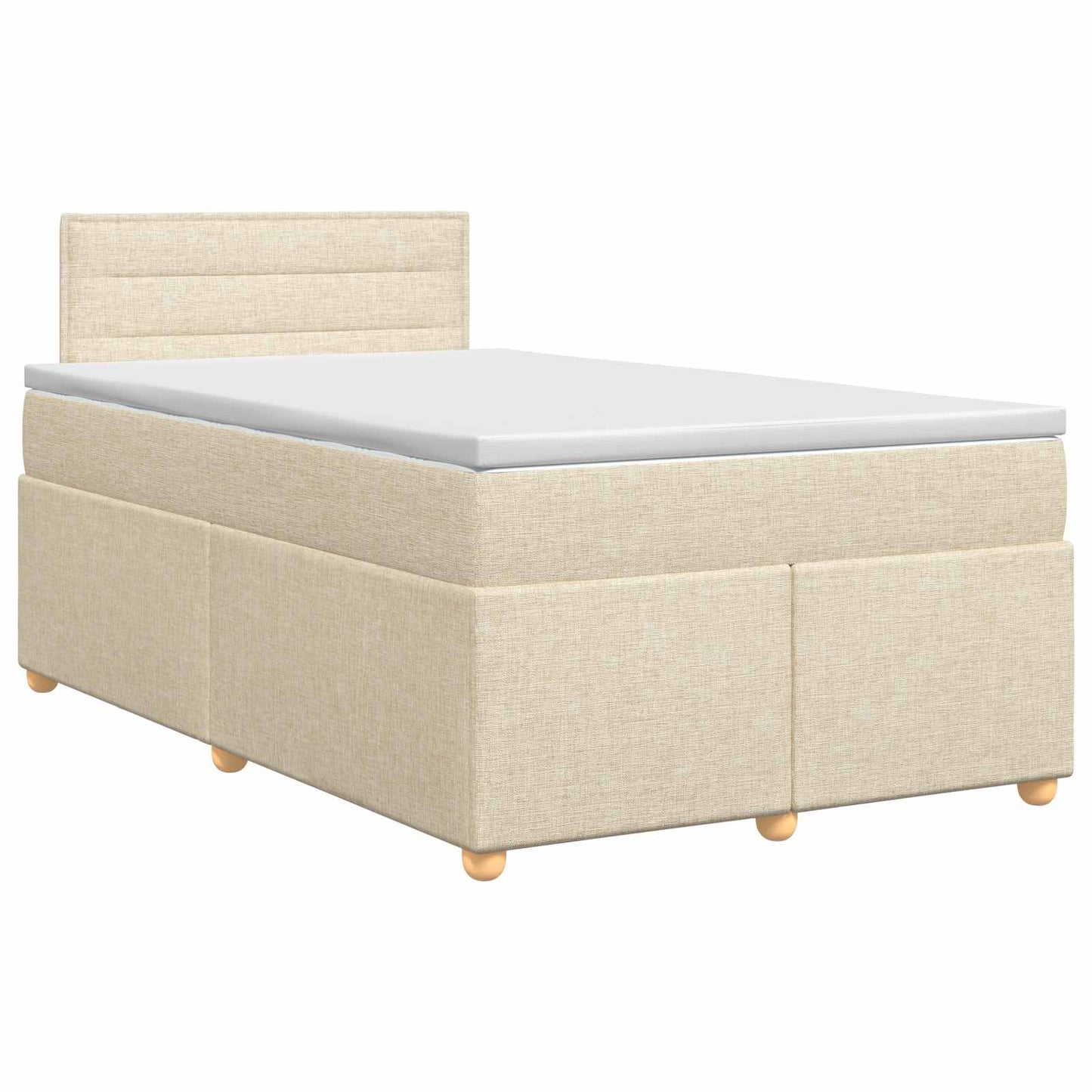 Boxmadras med topmadras Cremefarvet 120 x 190 cm Stof