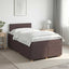 Boxmadras med topmadras Mørk Brun 120 x 190 cm Stof