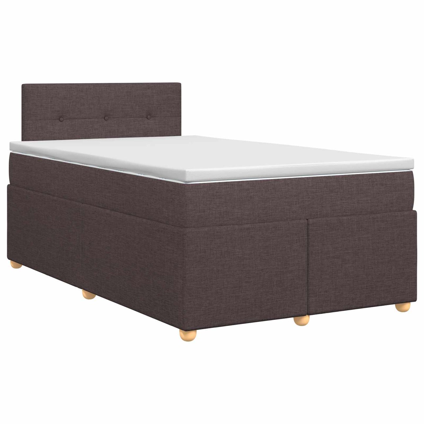 Boxmadras med topmadras Mørk Brun 120 x 190 cm Stof