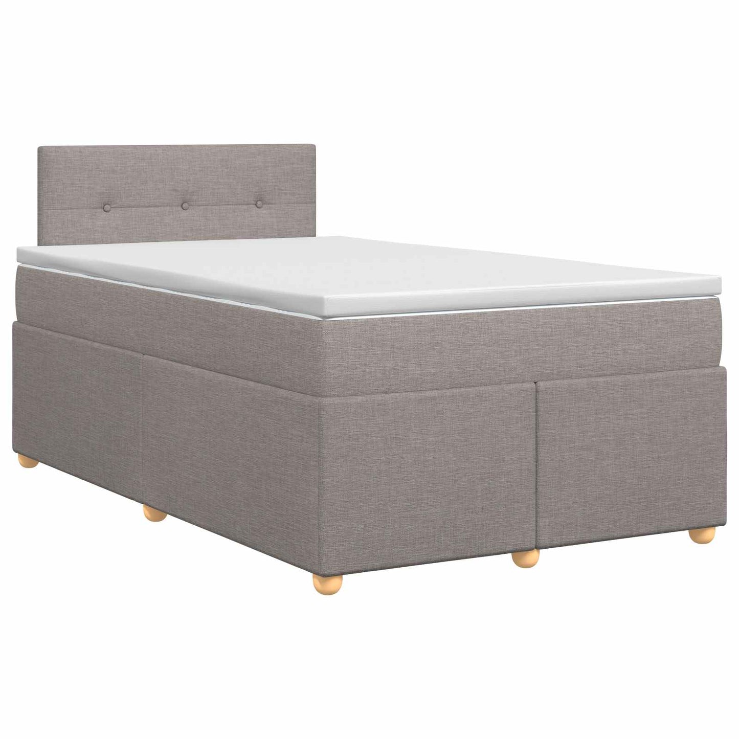 Boxmadras med topmadras Gråbrun 120 x 190 cm Stof