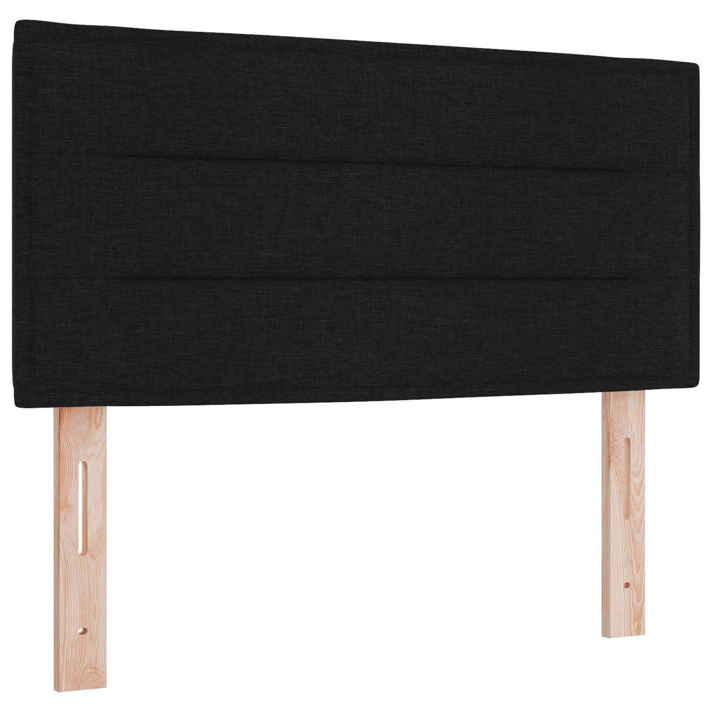 Boxmadras med topmadras med hovedgærde Sort 120 x 200 cm Stof