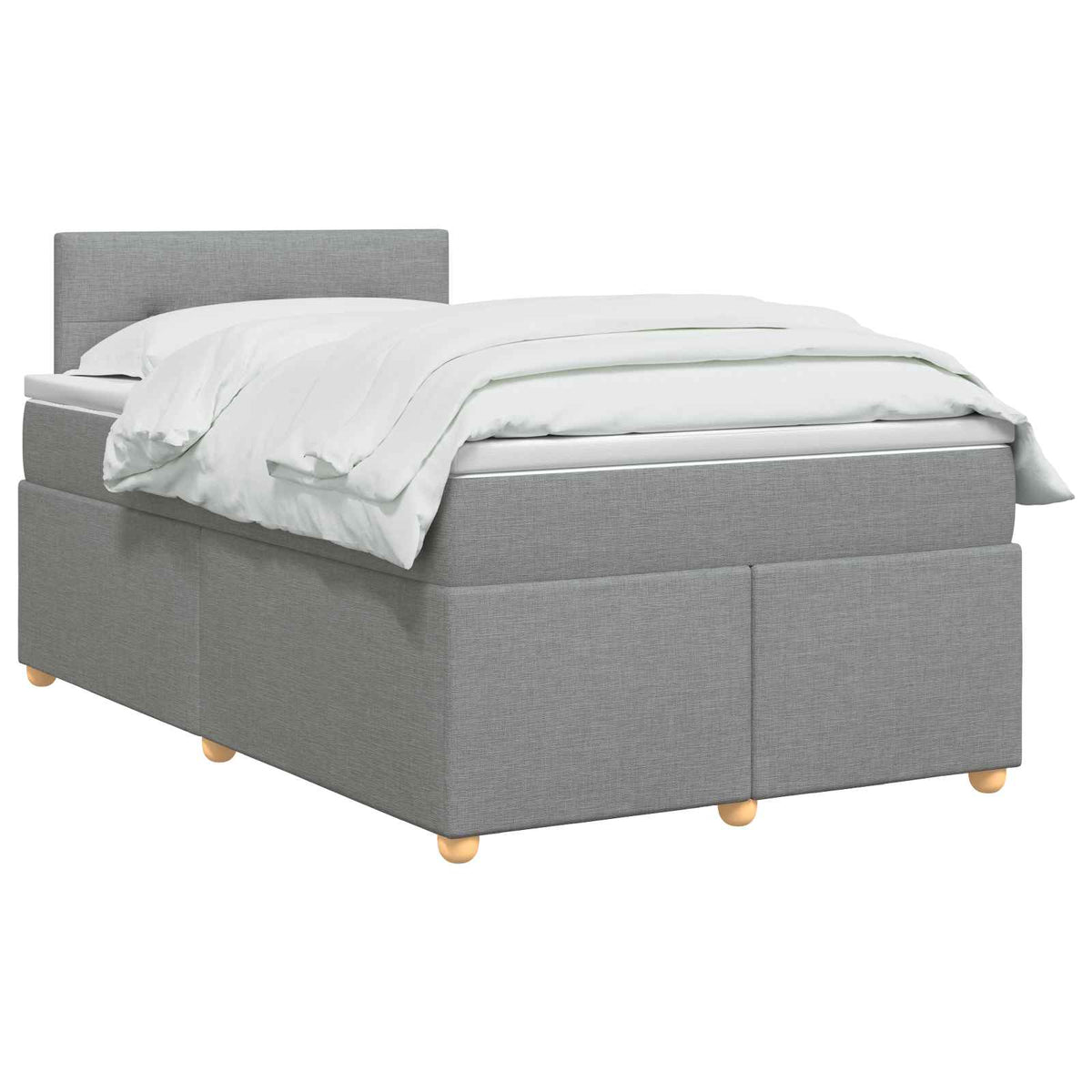 Boxmadras med topmadras Lysegrå 120 x 200 cm Stof