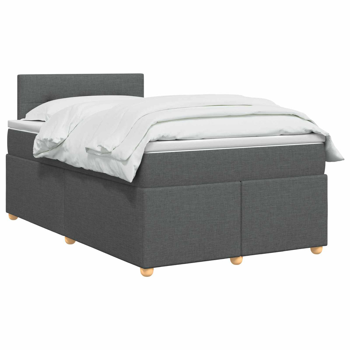 Boxmadras med topmadras Mørkegrå 120 x 200 cm Stof