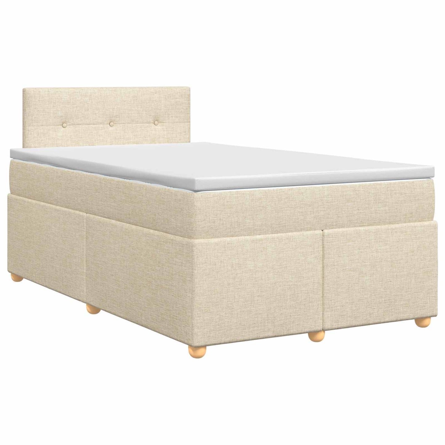 Boxmadras med topmadras Cremefarvet 120 x 200 cm Stof