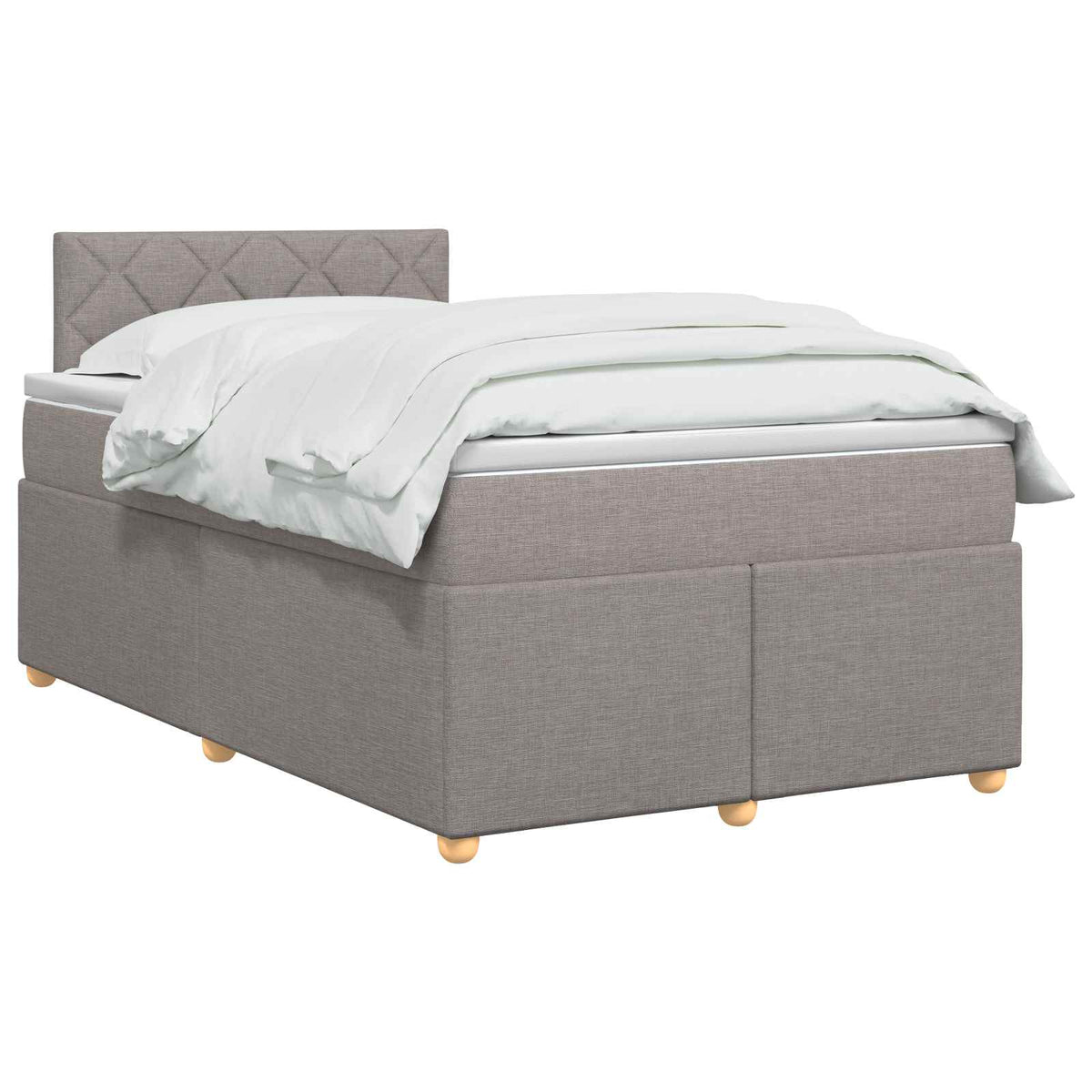 Boxmadras med topmadras Gråbrun 120 x 200 cm Stof