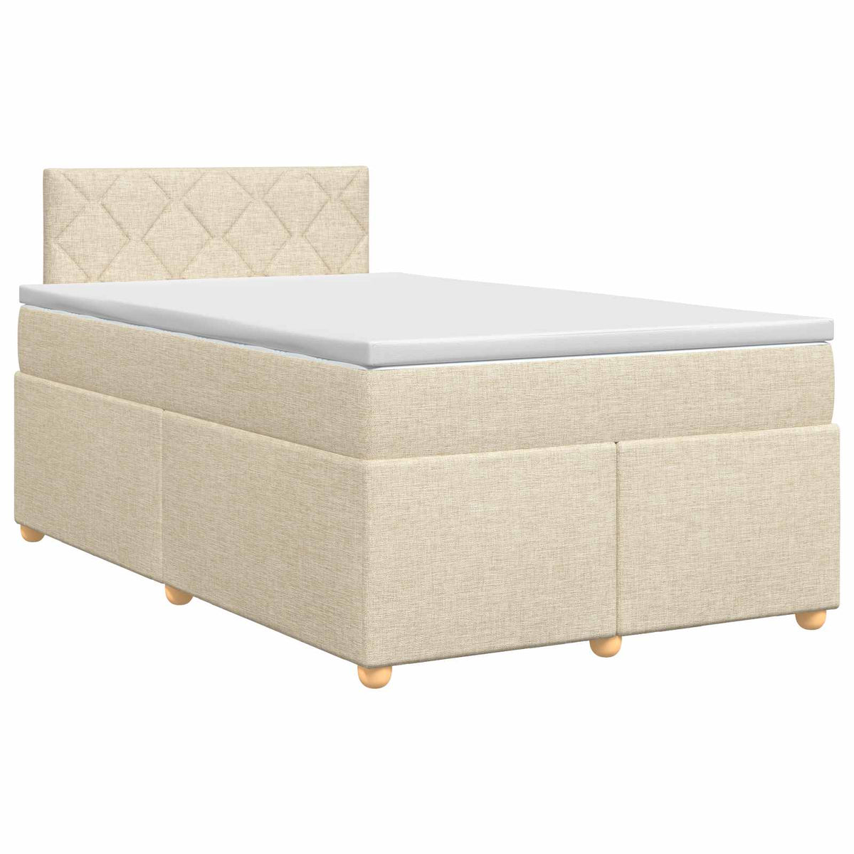 Boxmadras med topmadras Cremefarvet 120 x 200 cm Stof