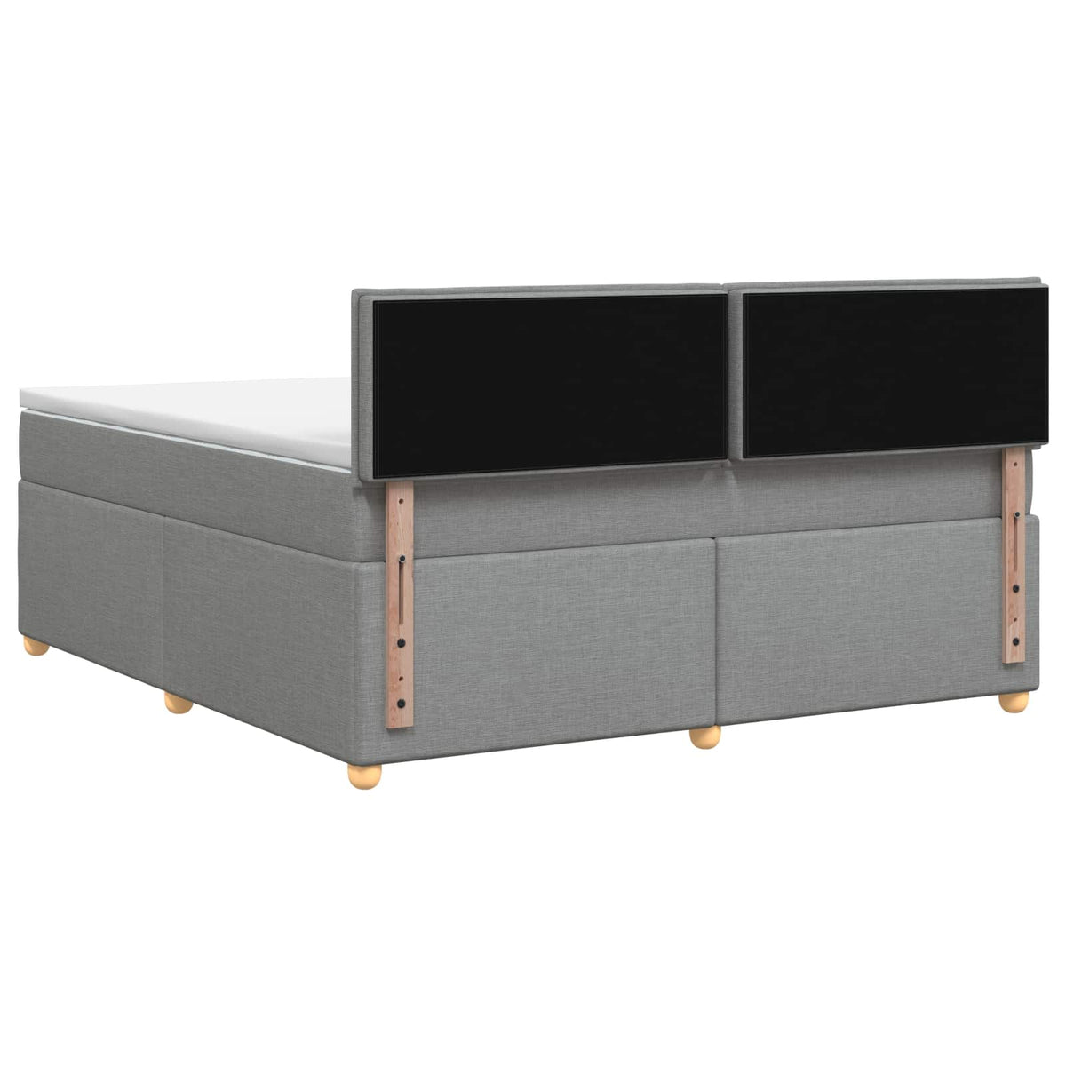 Boxmadras med topmadras Lysegrå 140 x 190 cm Stof