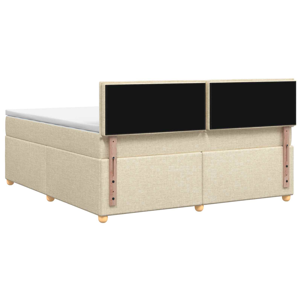 Boxmadras med topmadras Cremefarvet 140 x 190 cm Stof
