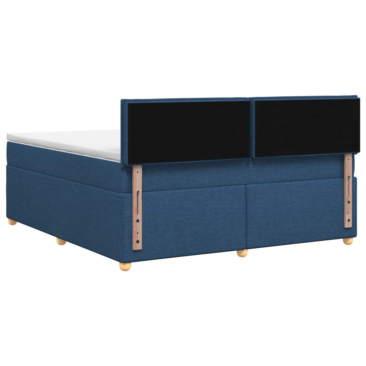 Boxmadras med topmadras med hovedgærde Blå 140 x 190 cm Stof