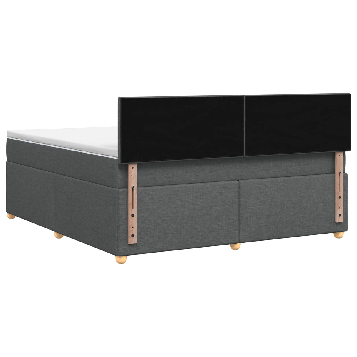 Boxmadras med topmadras Mørkegrå 140 x 190 cm Stof