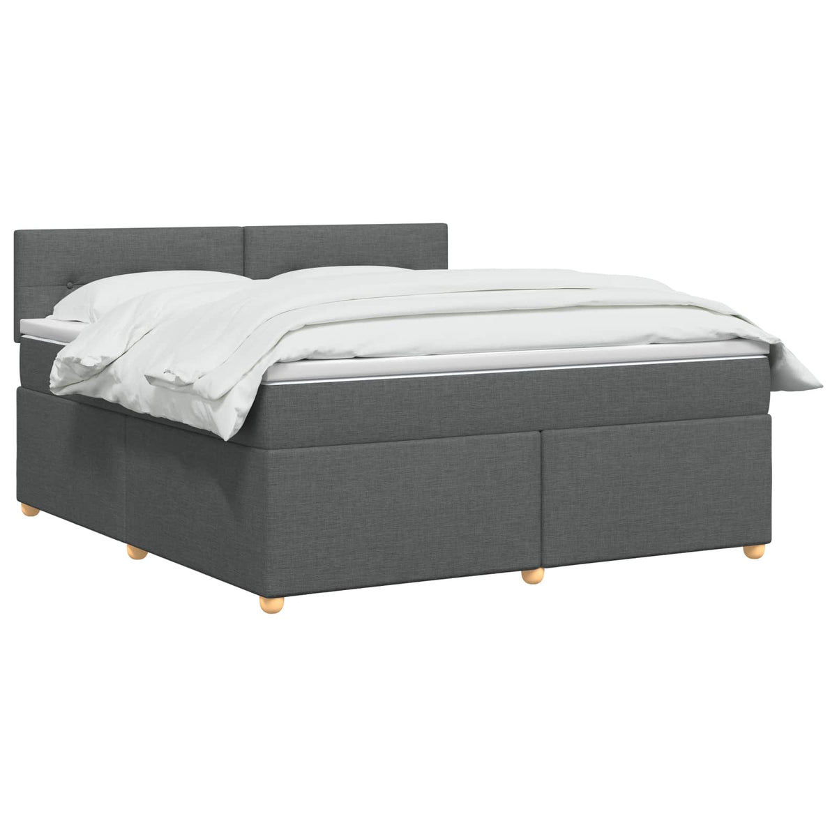 Boxmadras med topmadras Mørkegrå 140 x 190 cm Stof