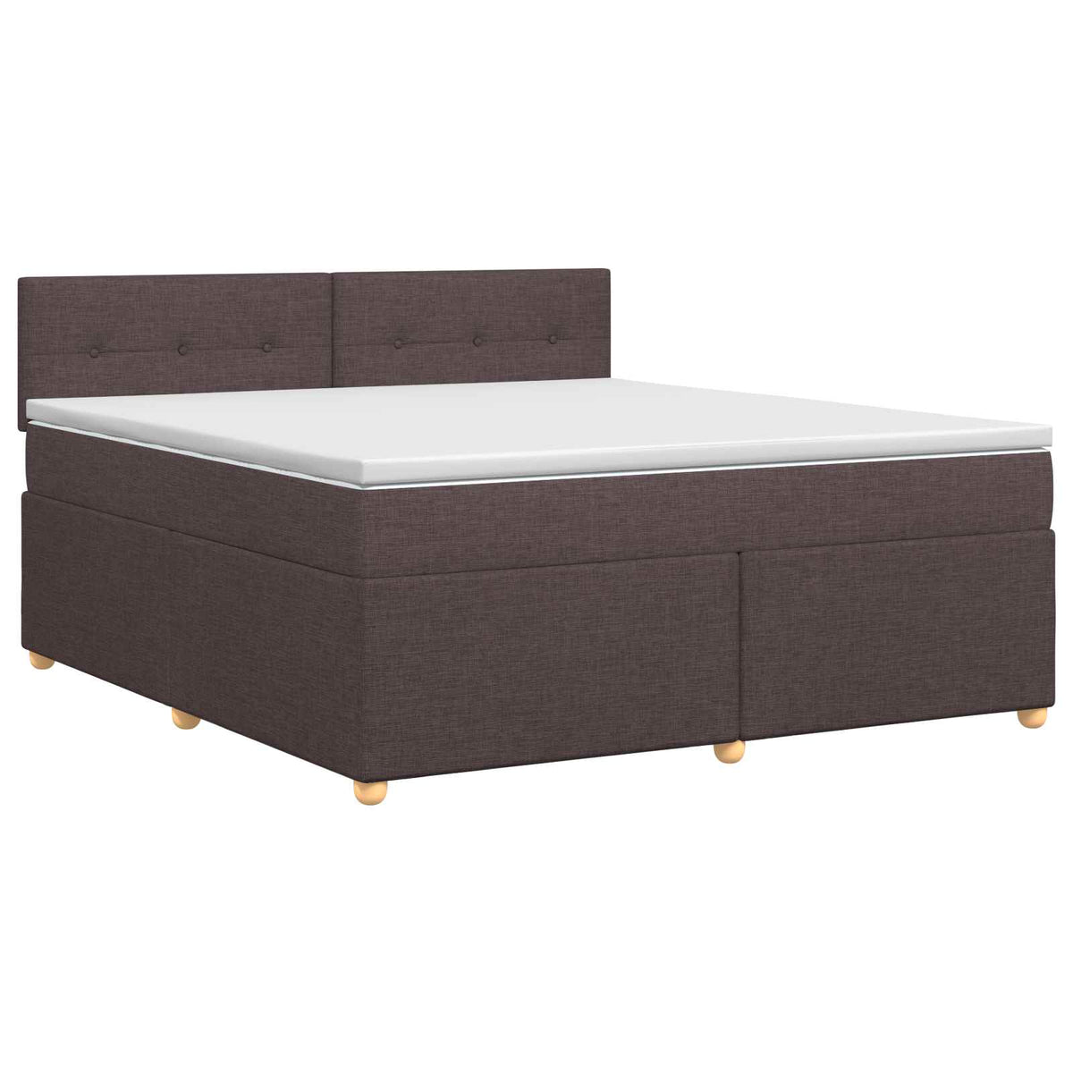 Boxmadras med topmadras Mørk Brun 140 x 190 cm Stof