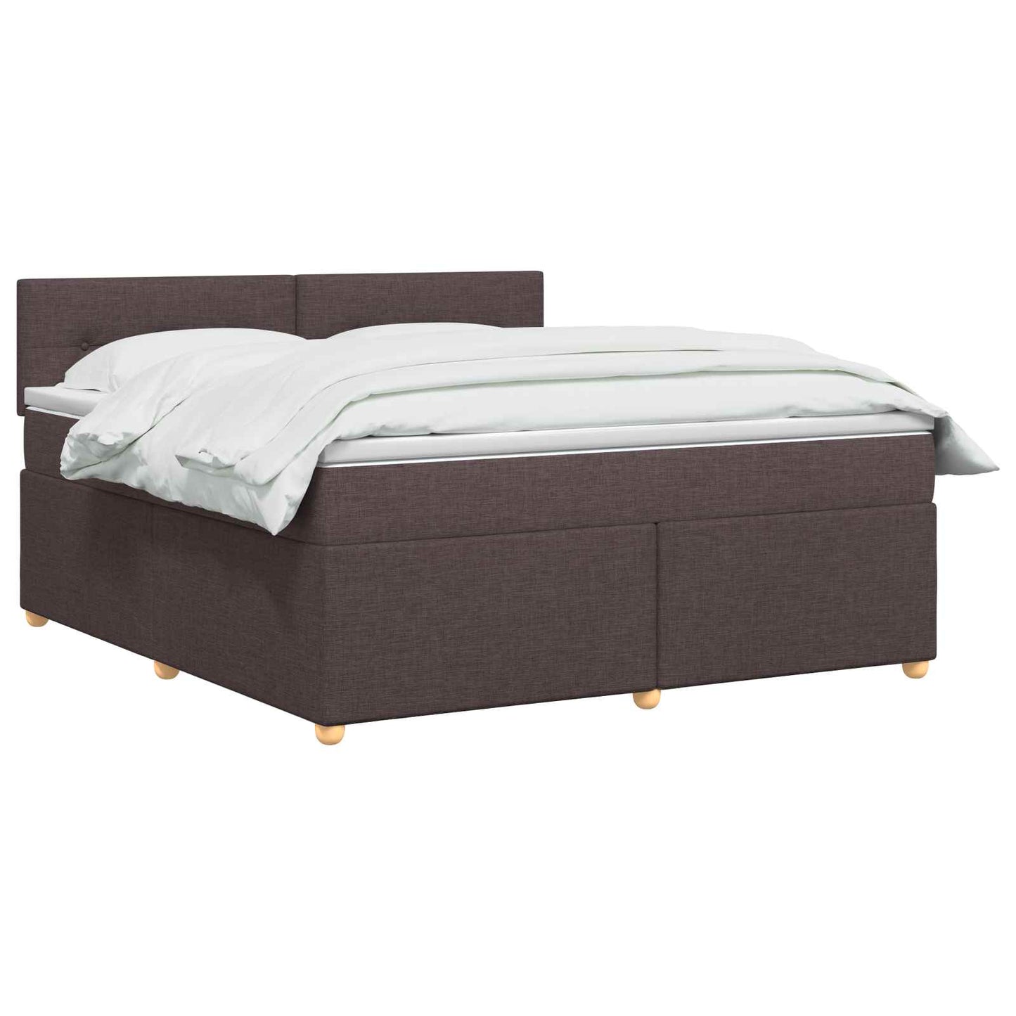 Boxmadras med topmadras Mørk Brun 140 x 190 cm Stof