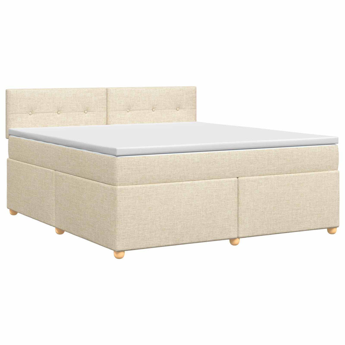 Boxmadras med topmadras Cremefarvet 140 x 190 cm Stof
