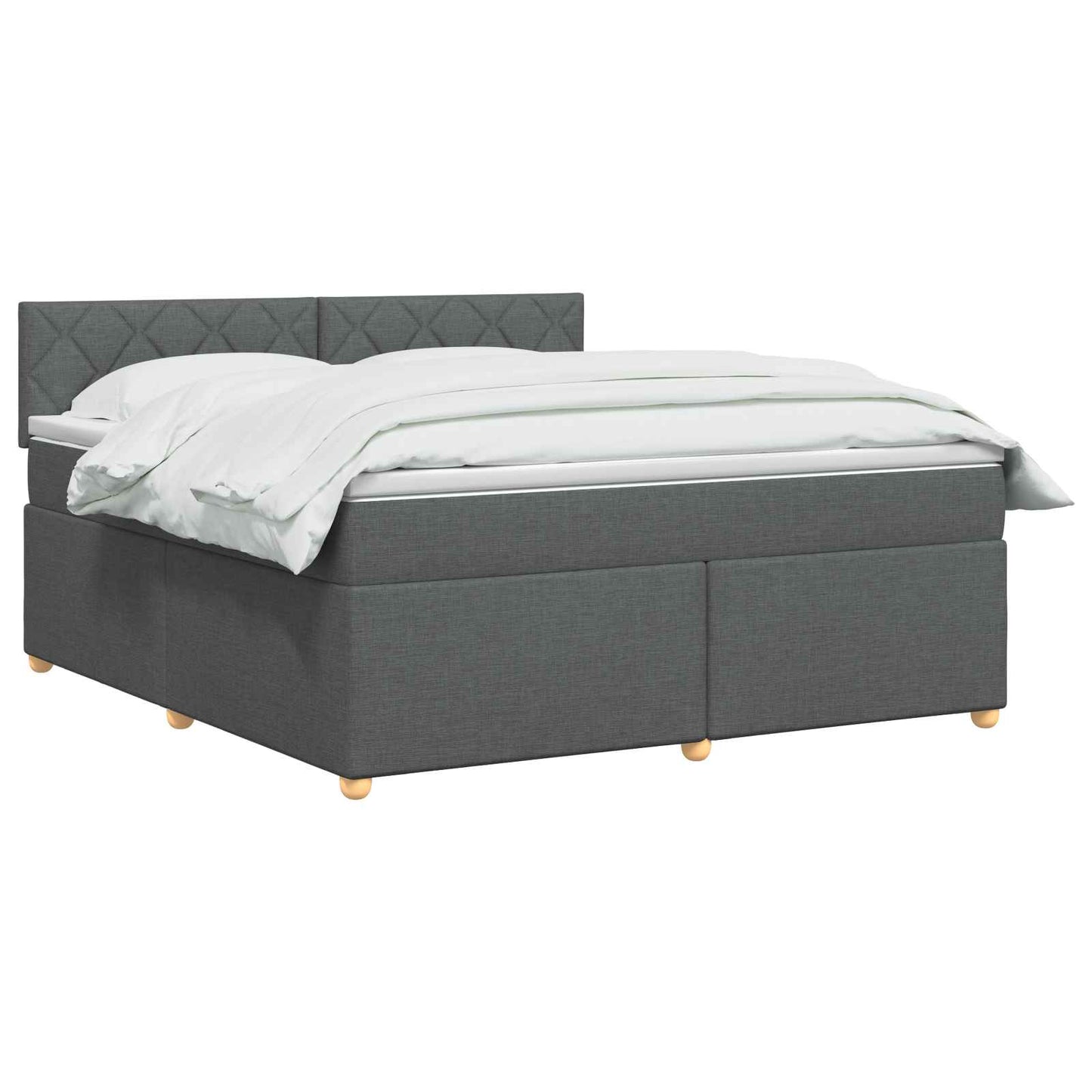 Boxmadras med topmadras Mørkegrå 140 x 190 cm Stof