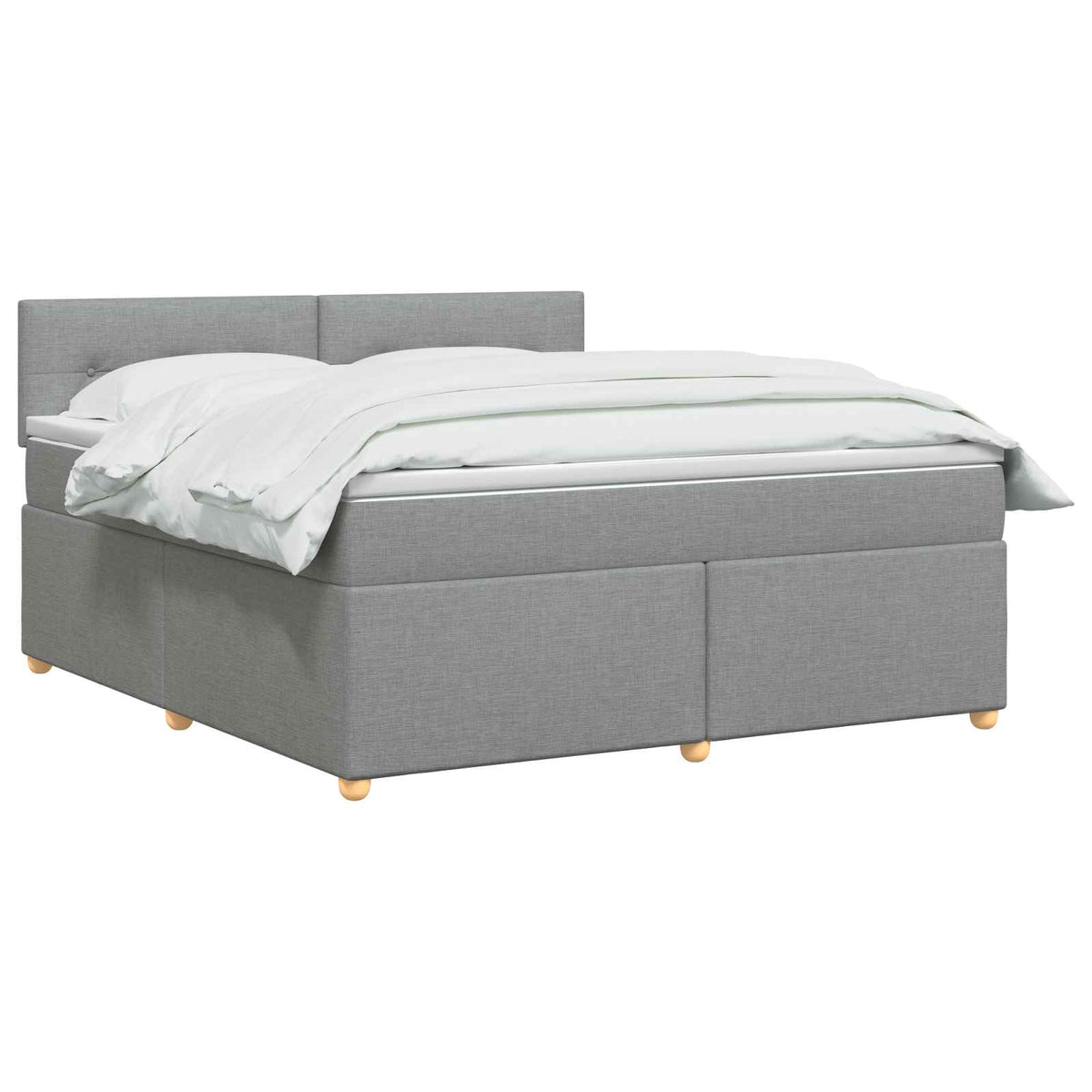 Boxmadras med topmadras Lysegrå 140 x 200 cm Stof