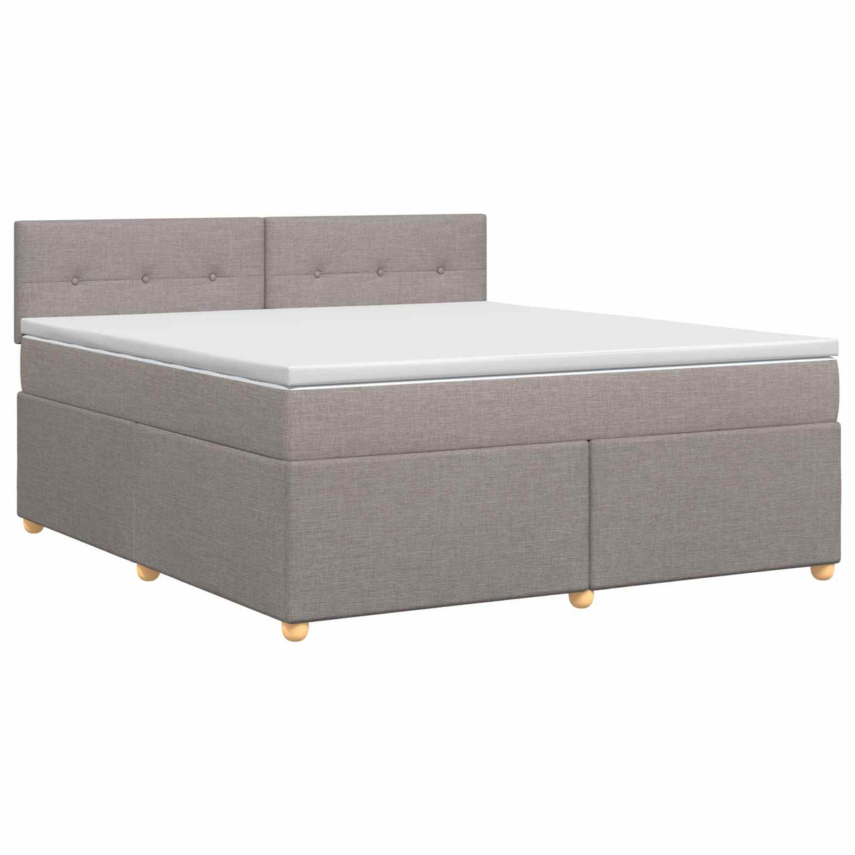 Boxmadras med topmadras Gråbrun 140 x 200 cm Stof
