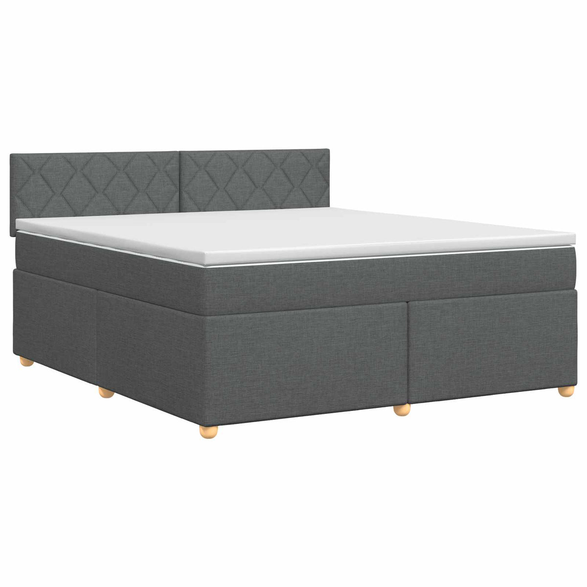 Boxmadras med topmadras Mørkegrå 140 x 200 cm Stof