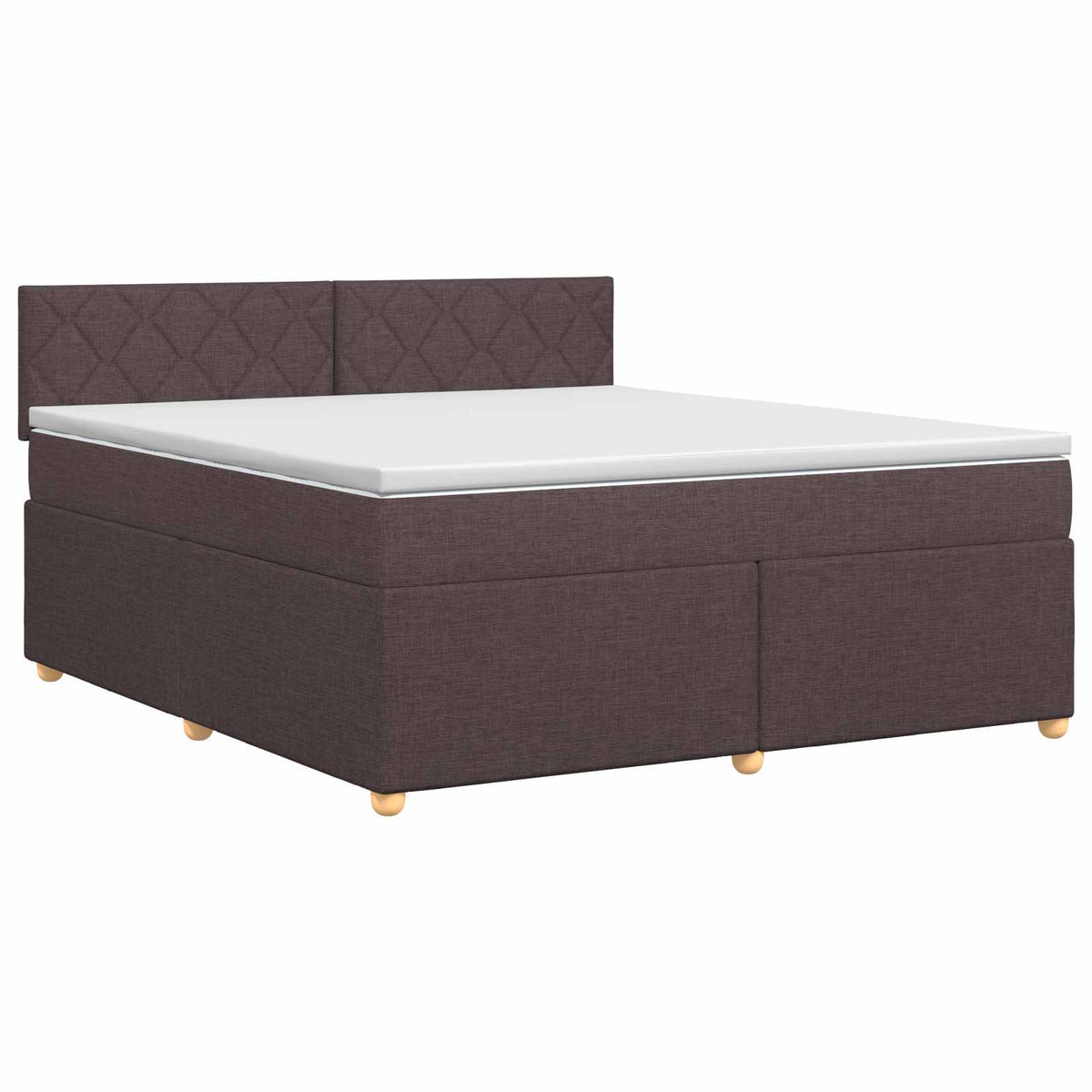 Boxmadras med topmadras Mørk Brun 140 x 200 cm Stof