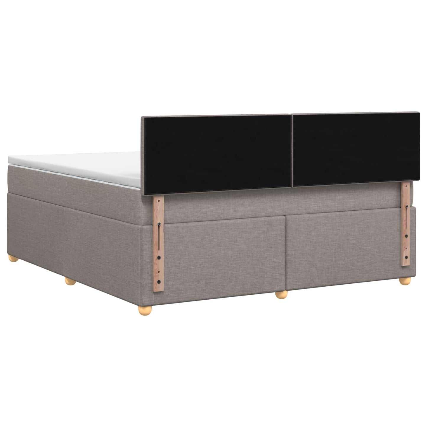 Boxmadras med topmadras Gråbrun 140 x 200 cm Stof