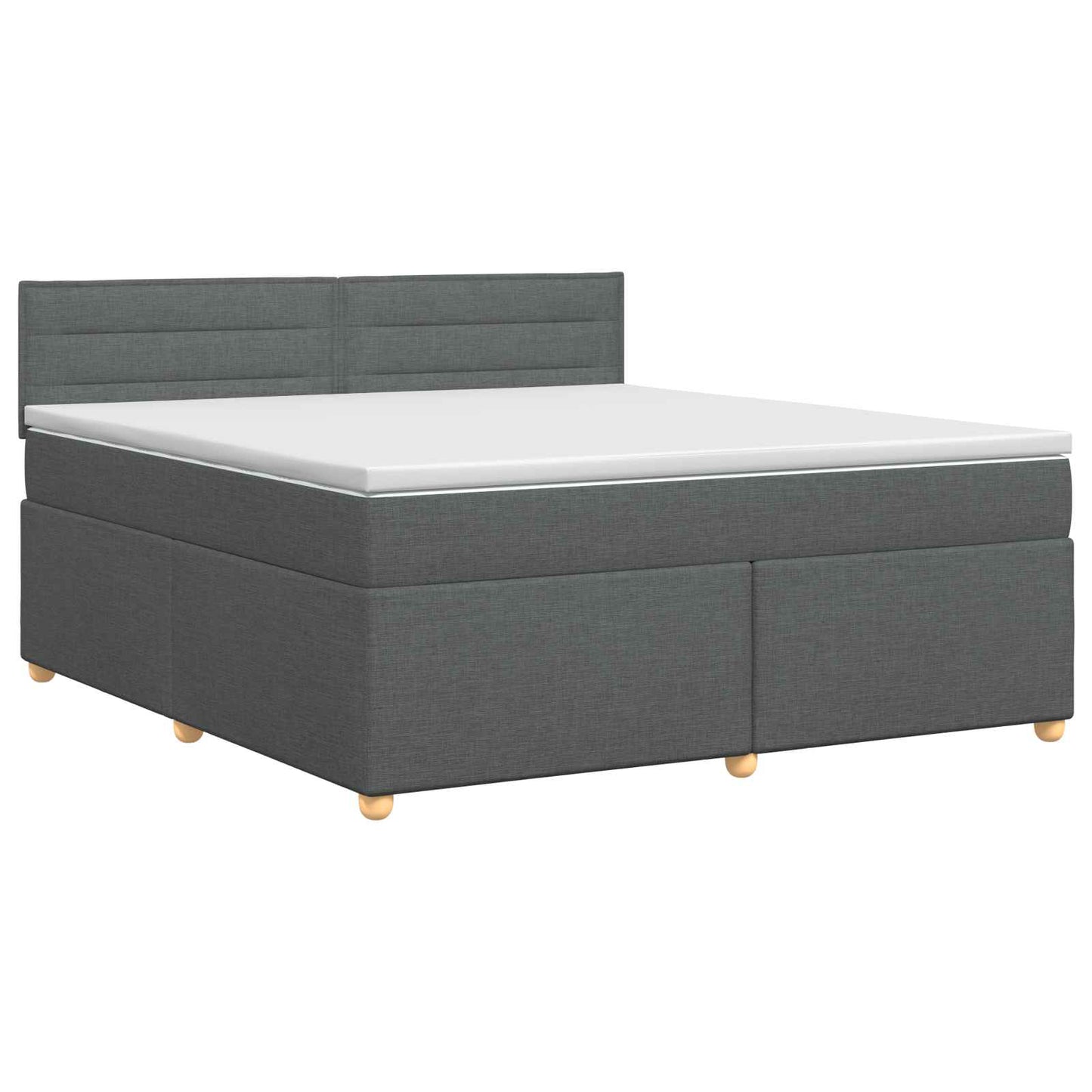 Boxmadras med topmadras Mørkegrå 160 x 200 cm Stof
