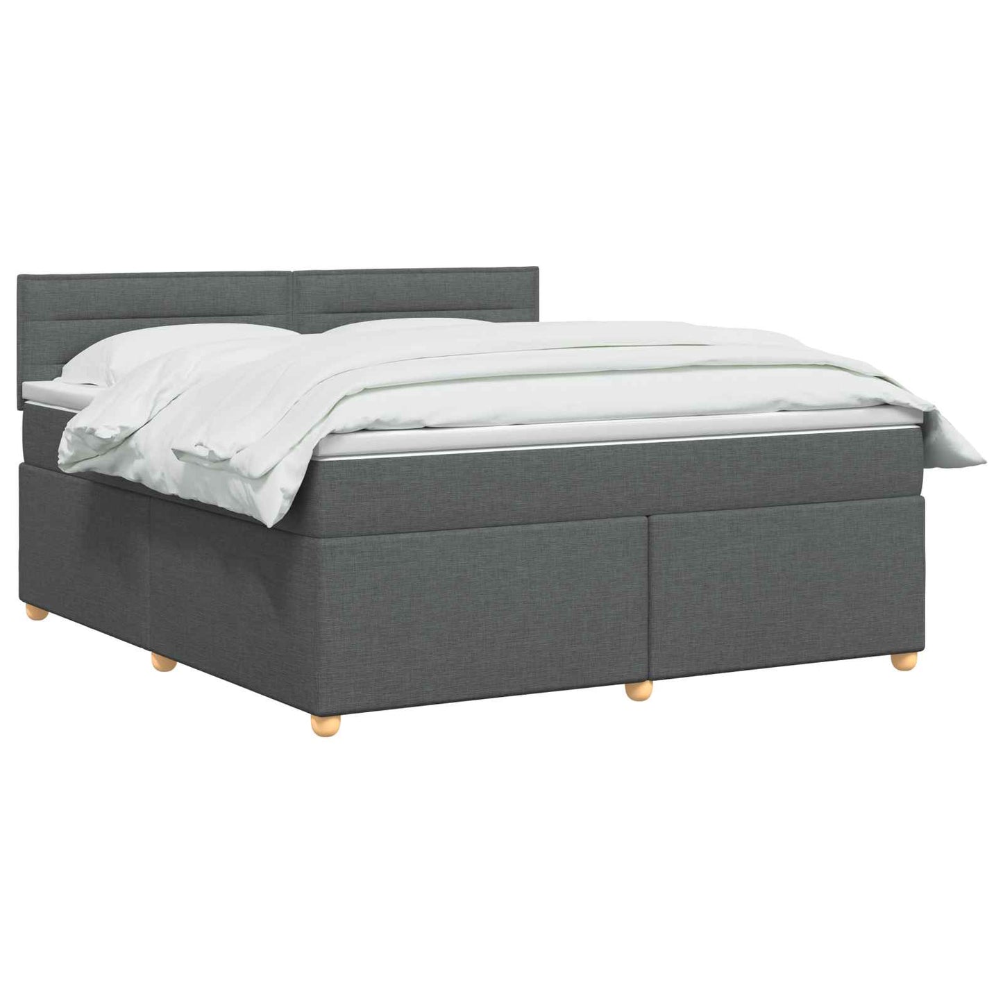 Boxmadras med topmadras Mørkegrå 160 x 200 cm Stof