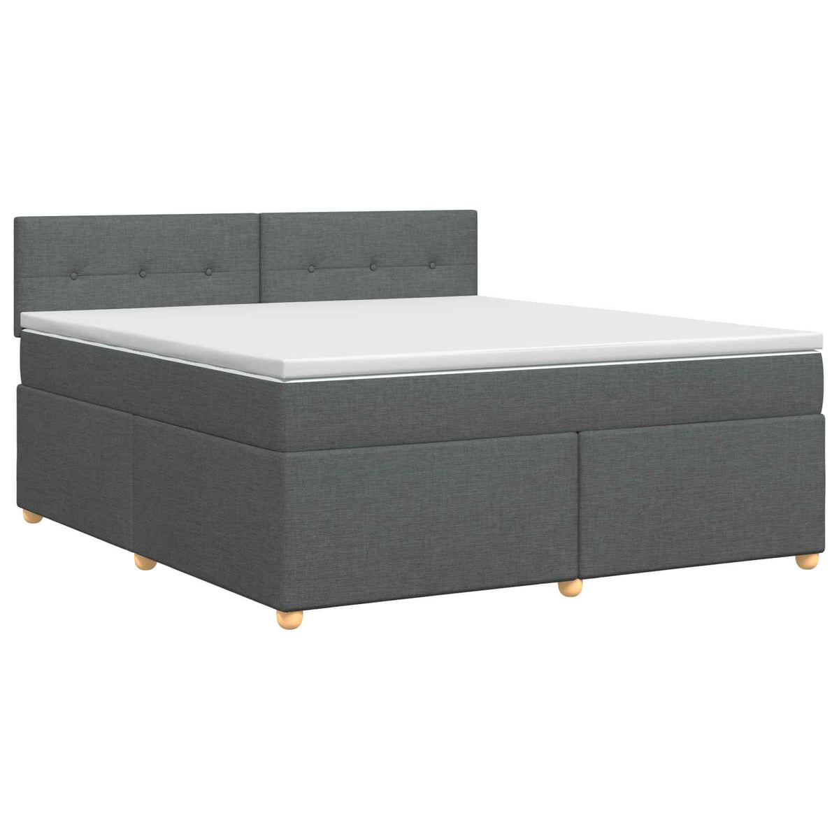 Boxmadras med topmadras Mørkegrå 160 x 200 cm Stof