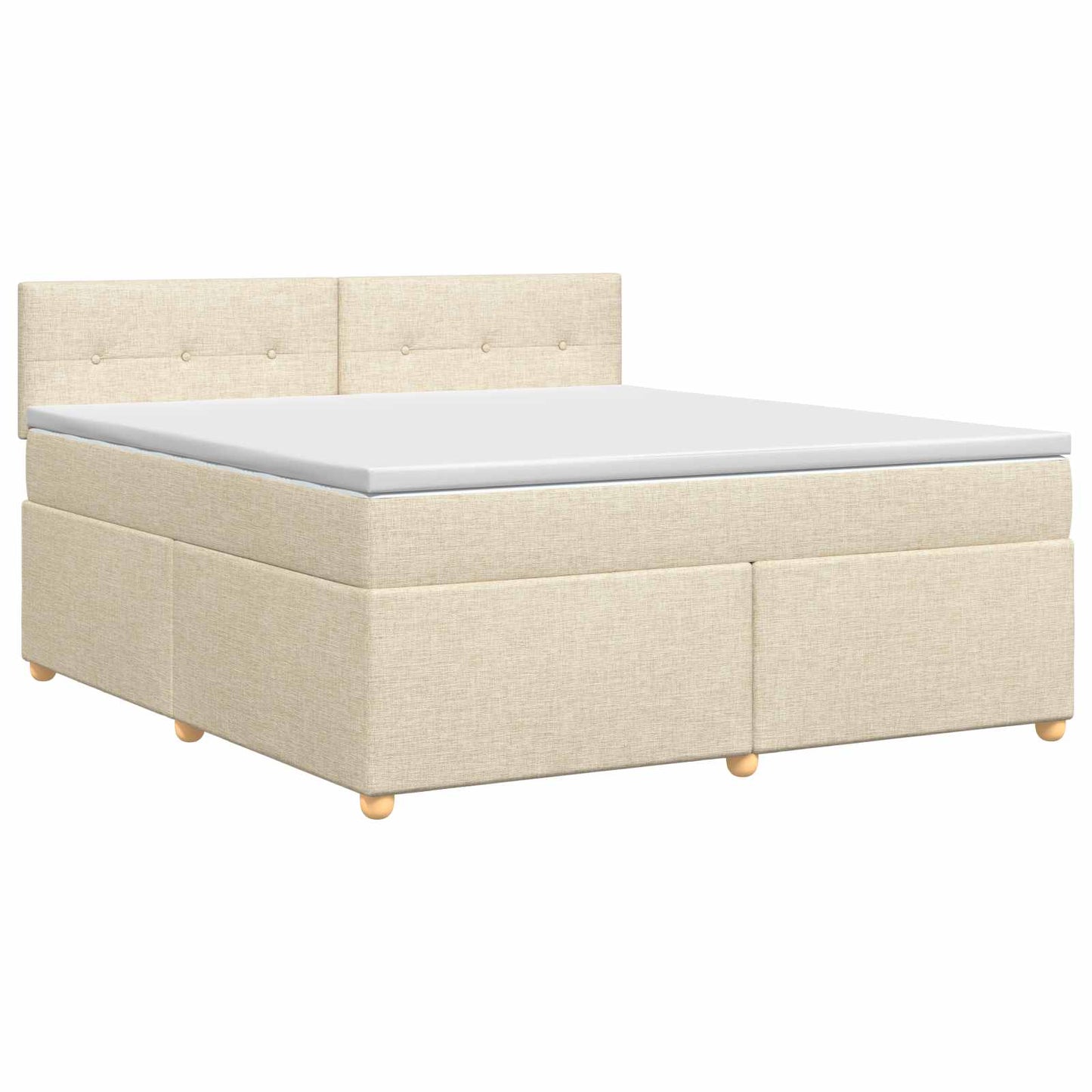 Boxmadras med topmadras Cremefarvet 160 x 200 cm Stof