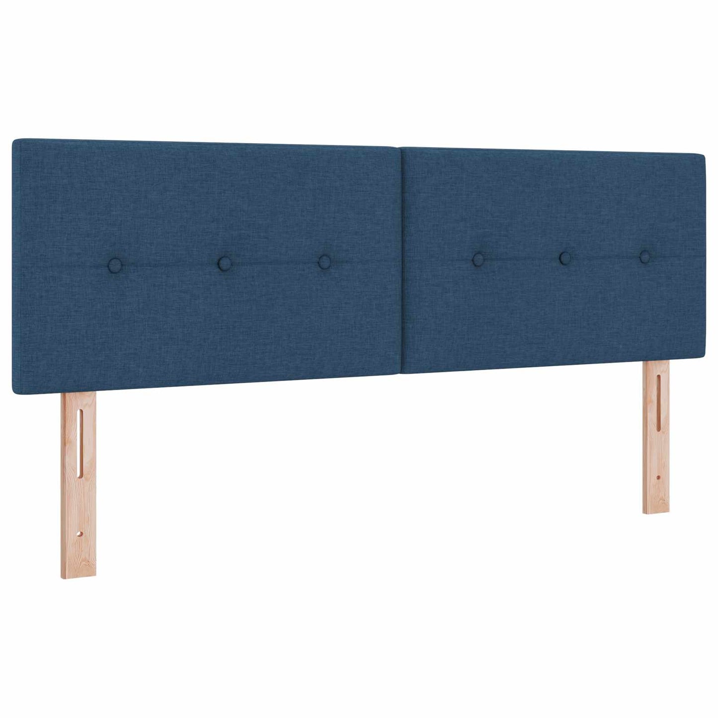 Boxmadras med topmadras med hovedgærde Blå 160 x 200 cm Stof