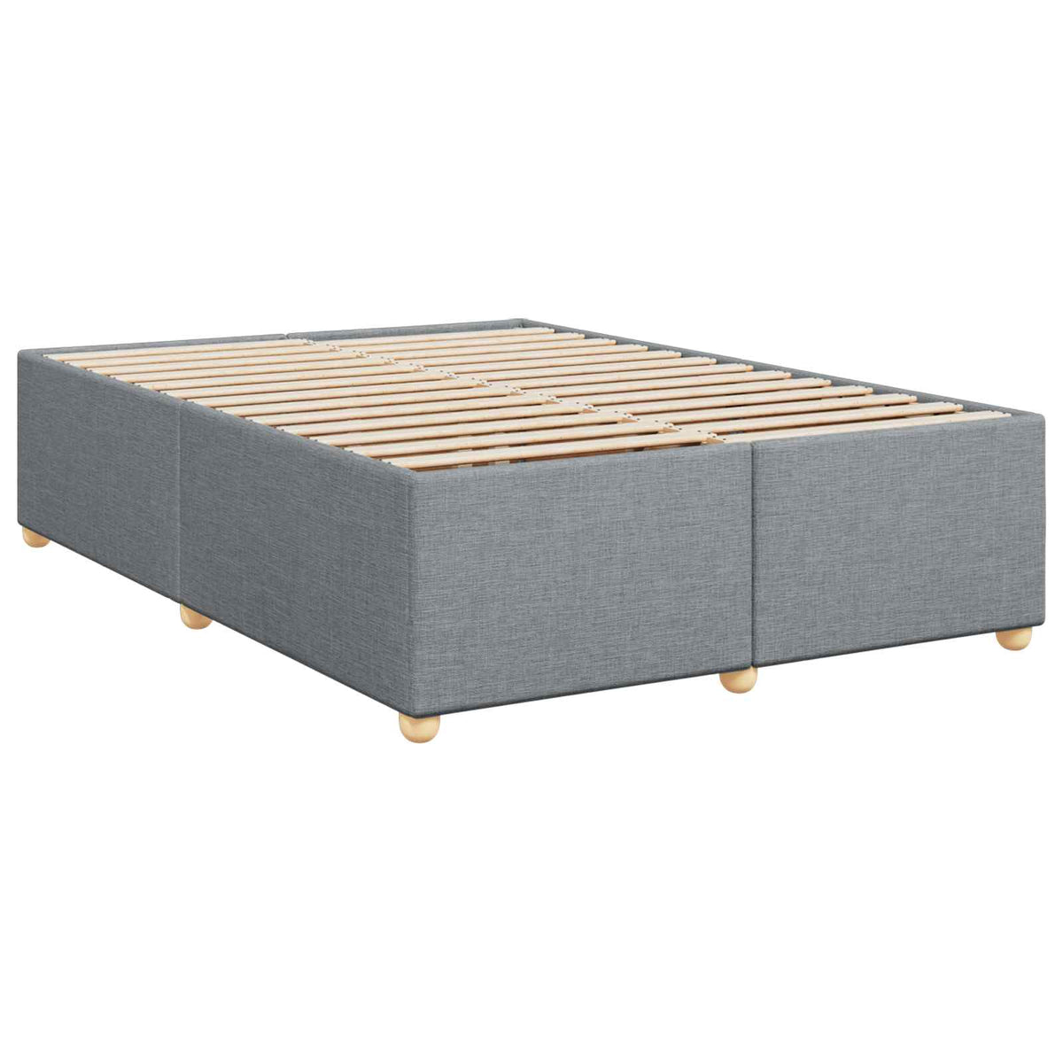 Boxmadras med topmadras Lysegrå 160 x 200 cm Stof